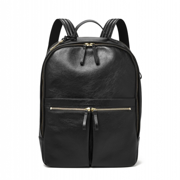 Fossil Women's Tess Leather Laptop Backpack Purse - Picture 1 of 14